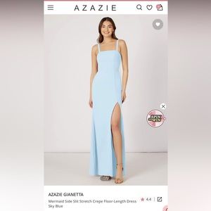 Never worn, NWT Azazie Sky blue Gianetta Bridesmaid Dress Size 12